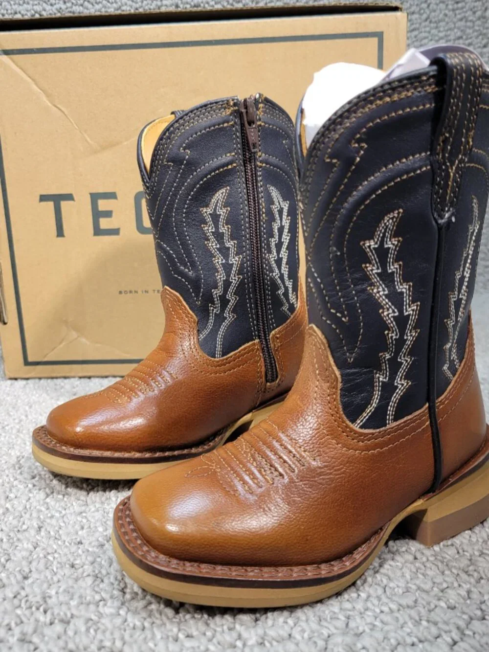 Teccovas The Doc Toddler Boy's Size 5C B Tan Goat Cowboy Boot